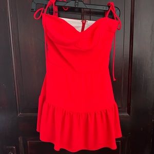 Amanda Uprichard Champagne Skort Romper; Size XS; Crimson